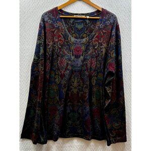Soft Surroundings Boho Print Tunic Top Bohemian Chic | Comfortable & Stylish | A